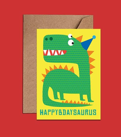 Kids Birthday Card With Dinosaur – WAC18133