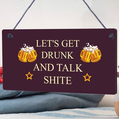 Divertente cartello con alcol, uomo delle caverne, casa, bar, pub, targa da appendere, vodka, gin, birra, Natale