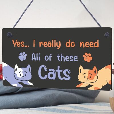 Funny Novelty Cat Sign Plaque Christmas Pet Gift For Cat Lover Mum Nan Sister