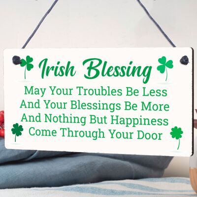 IRISH BLESSING Happiness Friendship Gift Plaque St. Patricks Day Lucky House Sign