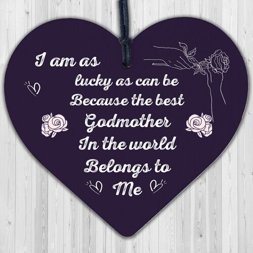 Godmother Gifts Thank You Gifts Wooden Heart Plaque Godparent Christmas Gifts