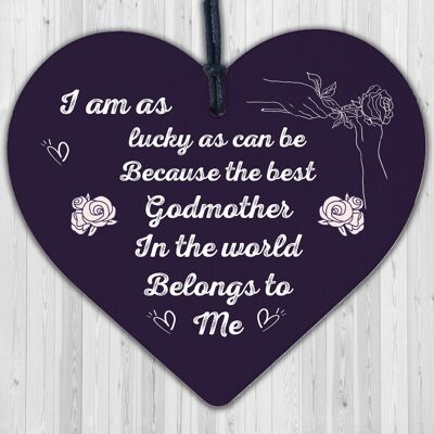 Godmother Gifts Thank You Gifts Wooden Heart Plaque Godparent Christmas Gifts