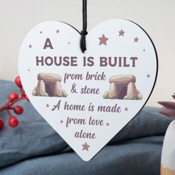 Cadeau de plaque de coeur suspendu fait à la main pour une nouvelle maison, cadeau de réchauffement de maison parfait