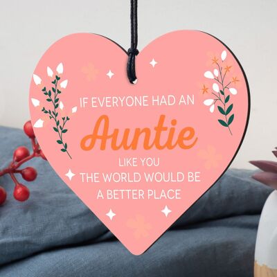 Handmade Auntie Gifts Chic Wooden Heart Thank You Gifts For Her Friendship Sign