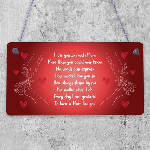 Mum Gift Personalised Hanging Plaque Gift For Mum Birthday Mothers Day Gift