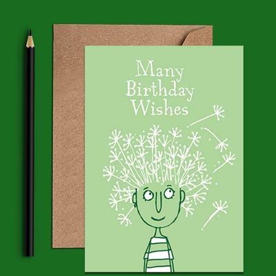 Tarjeta de cumpleaños de muchos deseos de cumpleaños - WAC18155