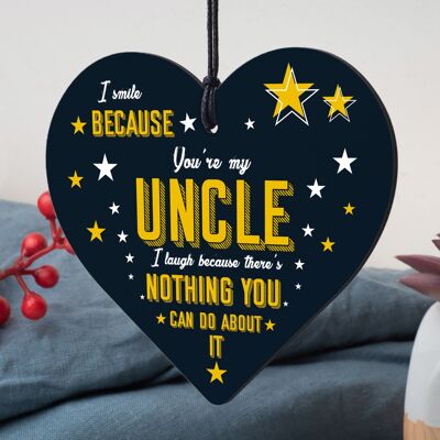 Regali di compleanno dello zio Presenta una placca a cuore in legno, ricordo dei regali di Natale dello zio