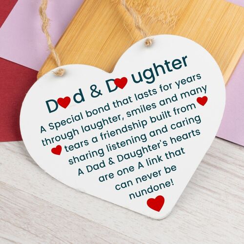 Dad And Daughter Gift Hanging Heart Fathers Day Birthday Gift For Dad Poem