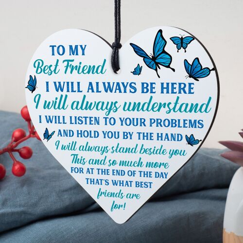 Handmade Friendship Gift Novelty Hanging Heart Plaque Sign Gift For Your Friend