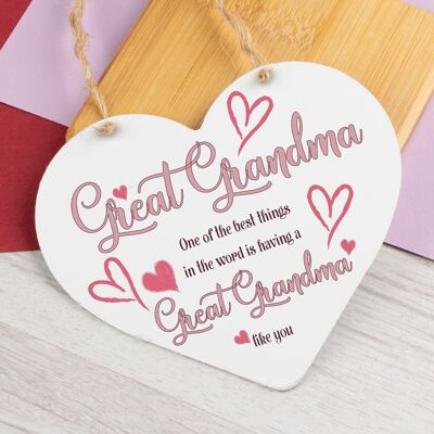 Great Grandma Gift Wooden Heart Granparent Birthday Gift For Her Gifts For Women