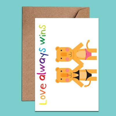 L'amore vince sempre l'orgoglio Gay Love Card - WAC18564