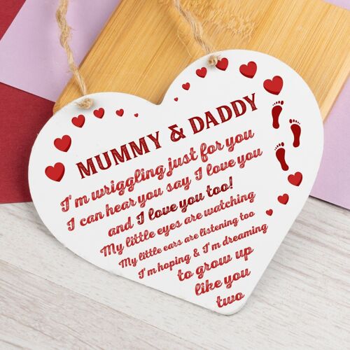 New Mum And Dad Gifts Wooden Heart Baby Shower Gifts For Mum And Dad Baby Gift