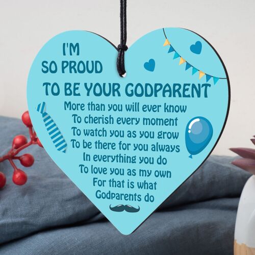 Gift For Goddaughter Godson For Birthday Wooden Heart Godparent Gifts Keepsake