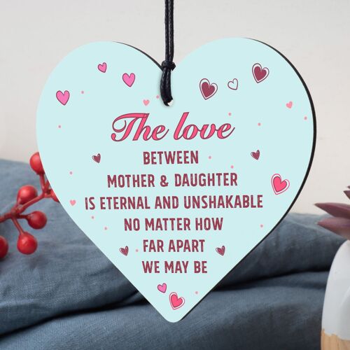 Mother And Daughter Heart Plaque Gifts Wood Keepsake Gift From Mum Birthday Xmas