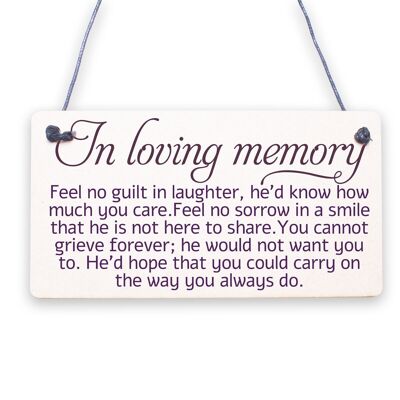 In Loving Memory Rememberance Memoria Poem Wooden Hanging Plaque Gift Love Sign