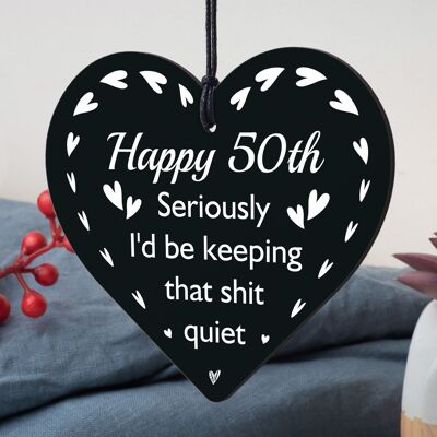 FUNNY 50th Birthday Gifts For Men Women Mum Dad Brother Sister Grandad Heart