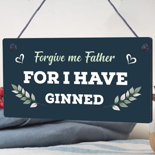 Novelty GIN Plaque Funny Alcohol Sign Home Bar Pub Man Cave Gin &amp; Tonic Gift