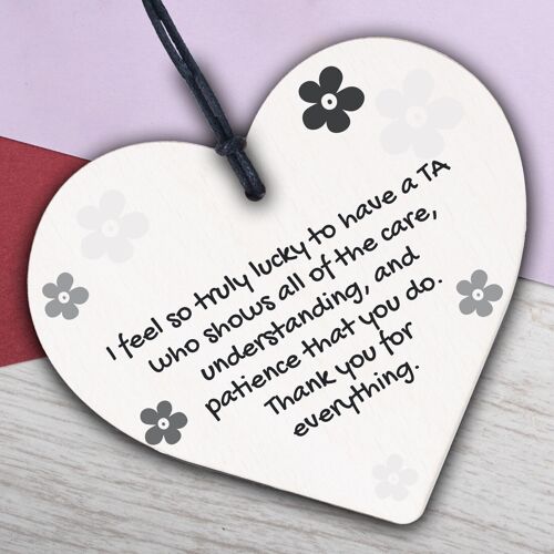 Amazing Teacher Teaching Assistant Leaving Gift Wooden Heart Plaque Thank You