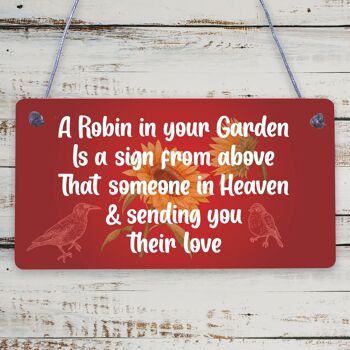Robin Memorial Garden Panneau de deuil Plaque funéraire familiale Cadeau de Noël
