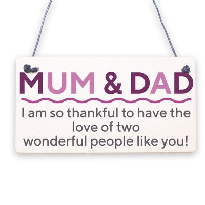 Targa in legno da appendere, regalo di ringraziamento per mamma e papà, cartello d'amore shabby chic per i genitori