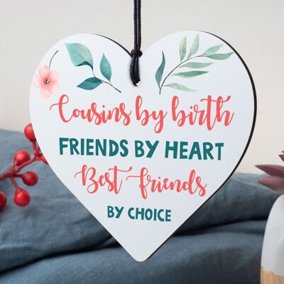 Best Friend Gifts For Cousin Birthday Christmas Card Gifts Wooden Heart Keepsake