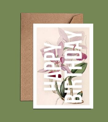 Carte de joyeux anniversaire florale rose – WAC18137 1