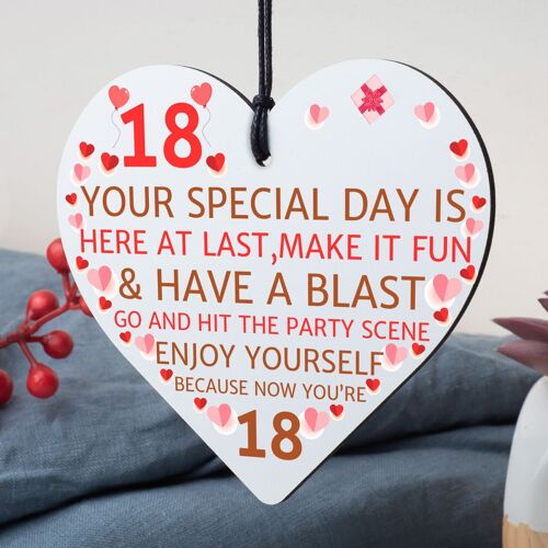 Funny 18th Birthday Gifts Novelty Wooden Hearts Gift For Daughter Son Friend