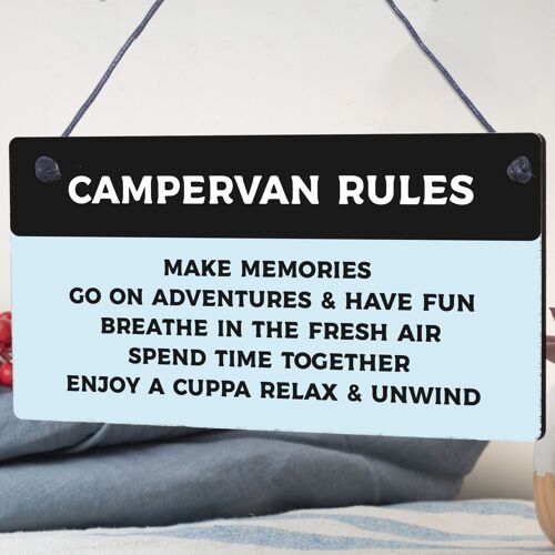 Funny Campervan Rules Sign Novelty Plaque Welcome Sign Retirement Gift