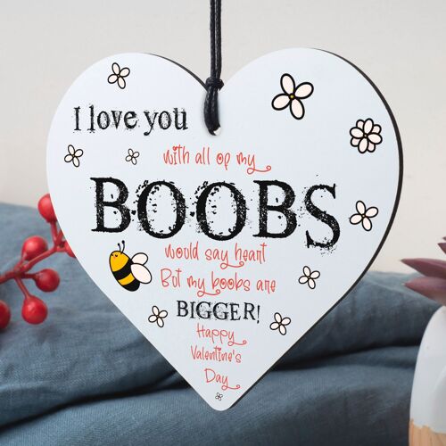 Funny Valentines Day Gift For Men Wood Heart Rude Gift For Husband Boyfriend