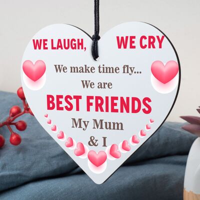 Mum Best Friend Gifts Wooden Heart Sign Christmas Birthday Gift For Mummy Mother