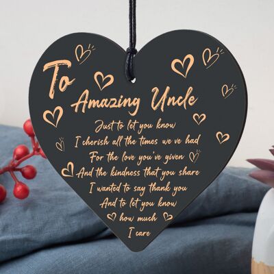Amazing Uncle Gifts For Birthday Christmas Wooden Heart Thank You Gifts For Him