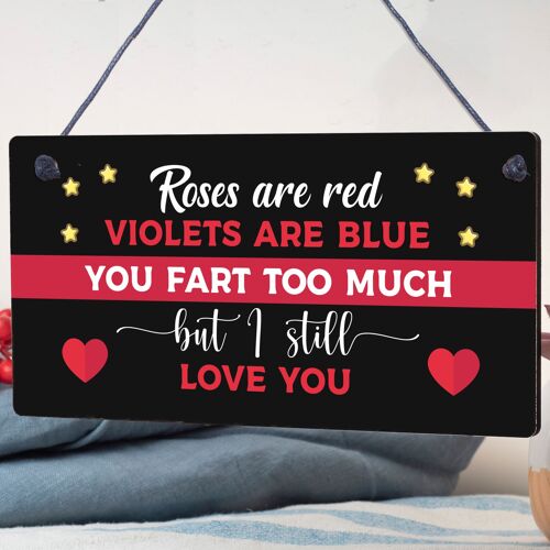 FART TOO MUCH Funny Anniversary Plaque Birthday Gifts For Boyfriend Husband Wife