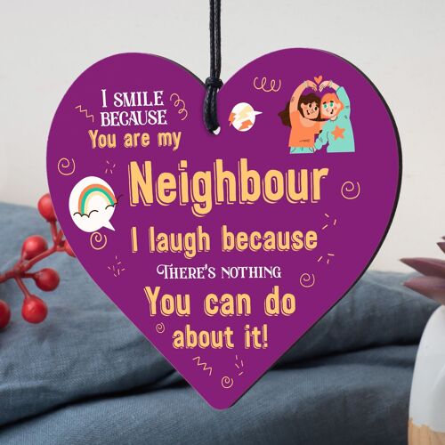 Best Neighbour Funny Gifts Wood Heart Birthday Christmas Gift For Best Neighbour