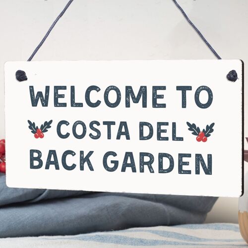 Funny Back Garden Sign Novelty Hanging Garden Shed Plaques Home Decor Signs