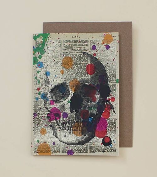 Card With A Skull - Arty Skull Dictionary Art Card - WAC20512
