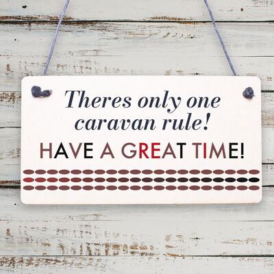 Caravan Rules - Placa novedosa para decoración del hogar, letrero de jardín, regalos de amistad para jubilación