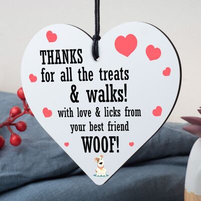 Handmade Wooden Heart Plaque Gifts For Dad Mum Dog Funny Birthday Keepsake