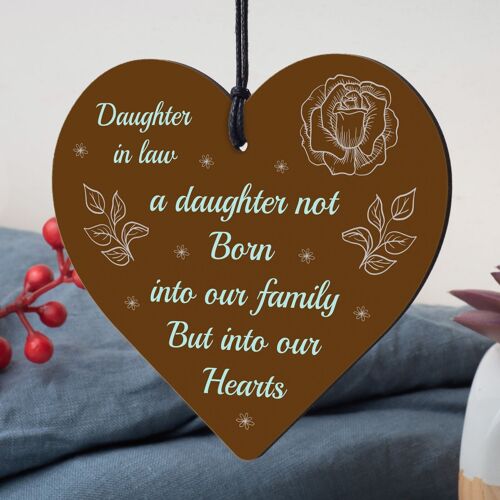 Son And Daughter In Law Wedding Day Birthday Christmas GIFTS Wood Heart Plaque