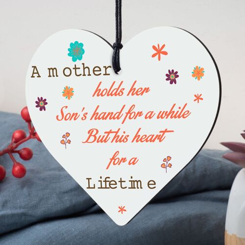 Mother And Son Gifts Wooden Heart Mum Birthday Christmas Gift Keepsake Plaque