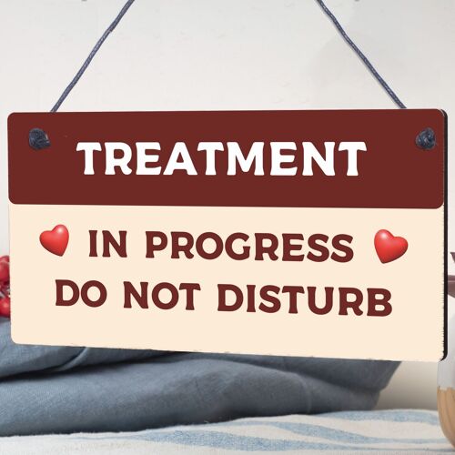 TREATMENT IN PROGRESS Do Not Disturb Shabby Chic Hanging Door Sign Salon Spa