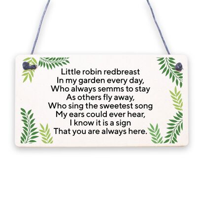 Cartello natalizio commemorativo con poesia di Robin, mamma, papà, nonno, decorazione per l'albero, regalo