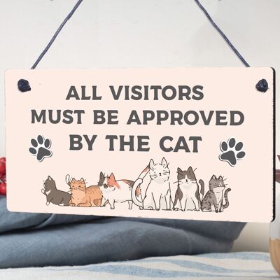 Letrero de gato para el hogar, placa colgante divertida, letrero de gato para el hogar, regalo divertido de letrero para mascotas