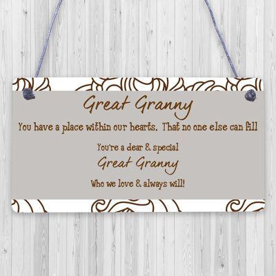GREAT GRANNY Gifts For Birthday Christmas Standing Plaque Thank You Keepsake