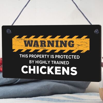 Novità Segnale di avvertimento per pollo Pet Bird Gallina Regali Pollaio Giardino Casa Targa