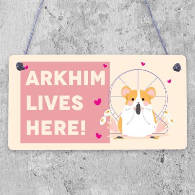 Personalised Hamster Cage Sign Novelty Pet Gifts Animal Lover Gifts Accessories
