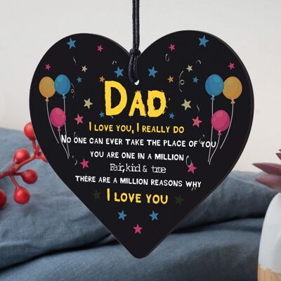 Dad Gifts From Daughter Son Novelty Fathers Day Birthday Card For Dad Wood Heart