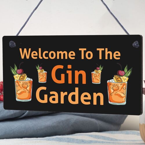 Gin Bar Welcome Sign Novelty Home Bar Decor Gifts Hanging Garden Signs Gin Gift