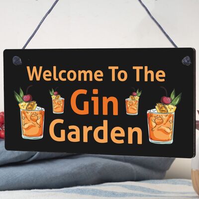 Signo de bienvenida de Gin Bar, novedad, decoración de Bar para el hogar, regalos, carteles colgantes para jardín, regalo de ginebra