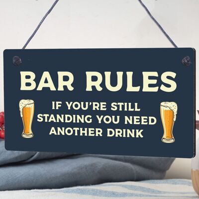 Bar Rules Still Standing Alcohol Beer Pub Plaque Funny Man Cave Sign Wall GiftMöbel & Wohnen, Feste & Besondere Anlässe, Party- & Eventdekoration!