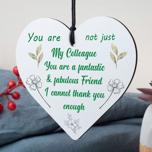 Colleague Fantastic Friend Wooden Heart Plaque Friendship Thank You Work Gift